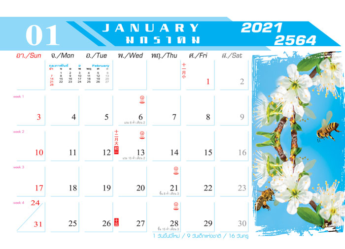Calendar_2021_Nature-Life_สายใยธรรมชาติ ปฏิทิน 2564-เดือน1 รับทำปฏิทิน