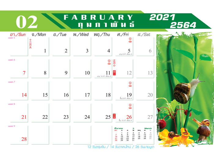 Calendar_2021_Nature-Life_สายใยธรรมชาติ ปฏิทิน 2564-เดือน2 จ้างทำปฏิทิน