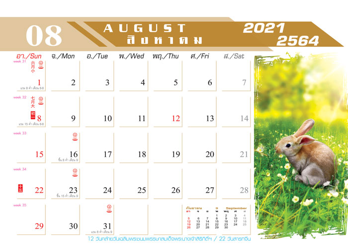 Calendar_2021_Nature-Life_สายใยธรรมชาติ ปฏิทิน 2564-เดือน8 รับทำปฏิทินจำนวนมาก