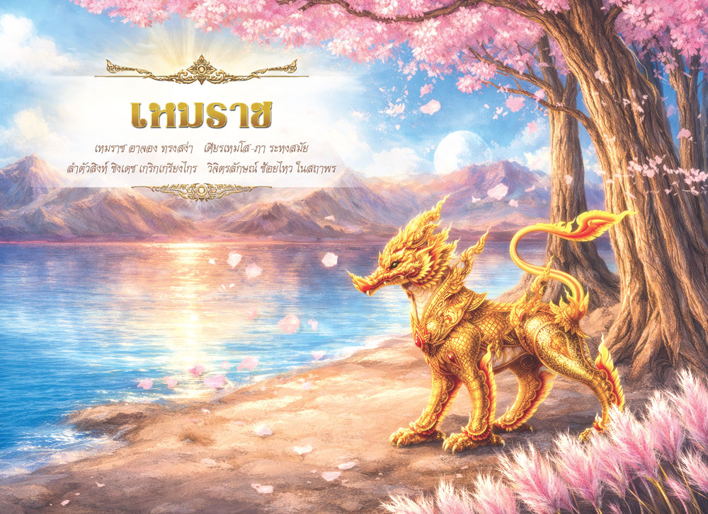 หน้าตารางเดือนมิถุนายน 2570 รุ่นนฤมิตหิมพานต์ ลายภาพวาดเหมราชสัตว์หิมพานต์สีทองวิจิตรศิลป์ จากโรงพิมพ์ Abizinter